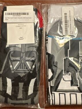 Star Wars Gray & Black Darth Vader Crew Socks - Pack of 2